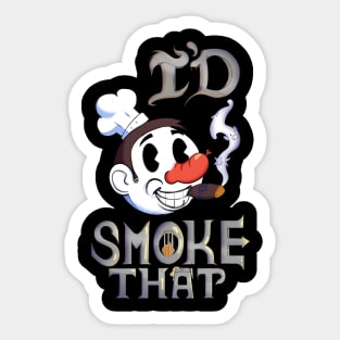 I'd Smoke That Grill BBQ Gift Shirt Sticker